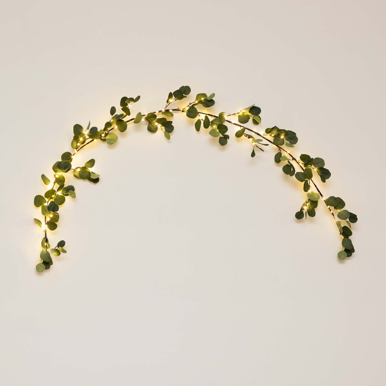 Nearly Natural Pre-Lit Eucalyptus Artificial Christmas Garland - 6.5' x 11" - Warm White Lights